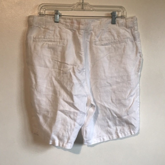 REYN Spooner White linen flat front Chino shorts size 36 - Picture 3 of 9